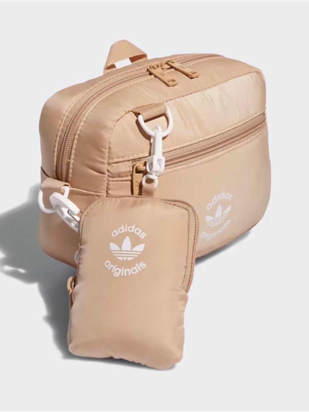Adidas Originals Beige Crossbody Bag with Pouch - Picture 2 of 7